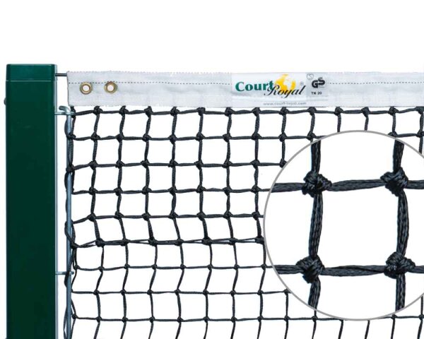 Tennisnetz Court Royal TN20 schwarz inkl. Gurtband mit Verstellschlaufen