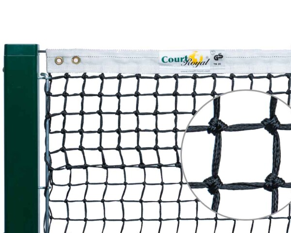 Tennisnetz Court Royal TN15 schwarz inkl. Gurtband mit Verstellschlaufen