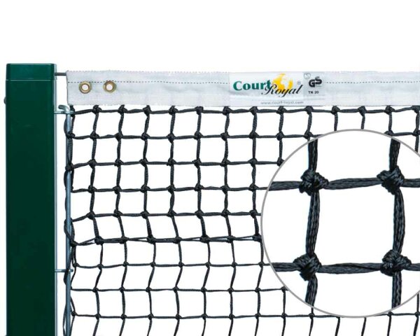 Tennisnetz Court Royal TN15 schwarz inkl. Gurtband mit Steckschnalle